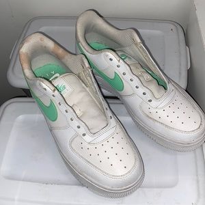 Green and White Nike Air Force